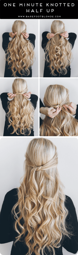 Simple hairstyles for everyday Knotted Half Up - cute lazy hairstyle