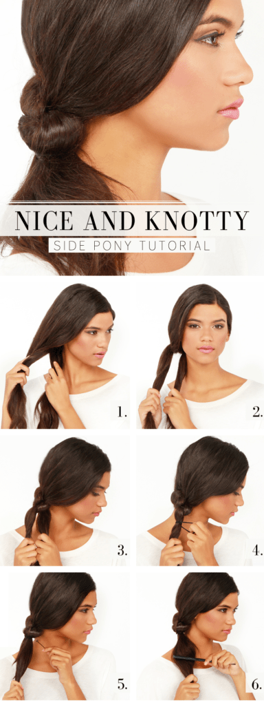 Simple Hairstyles for everyday Knotted Side ponytail - cute lazy hairstyle