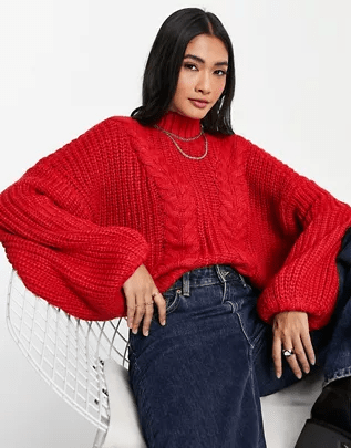 balloon sleeve sweater in cute fall outfits for women