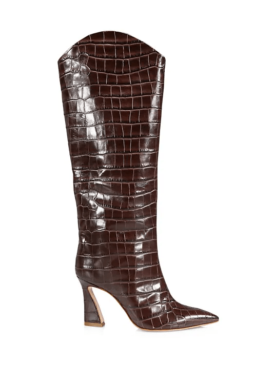 croc-embossed boots in best knee-high boots