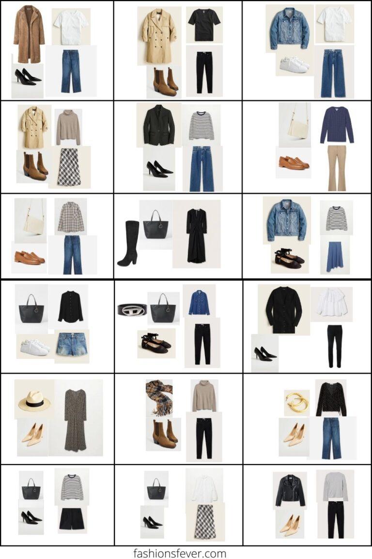 Capsule Wardrobe Checklist For All Round The Year With 18 Outfit Ideas ...