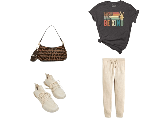 graphic tee + joggers in lazy day outfits