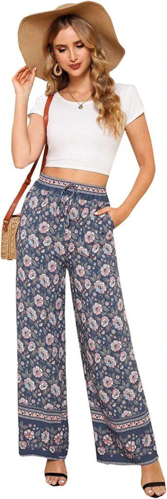 palazzo pants + crop t-shirt in cute summer outfits for women