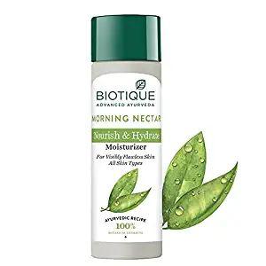 biotique morning nectar in best moisturizers for dry skin in India