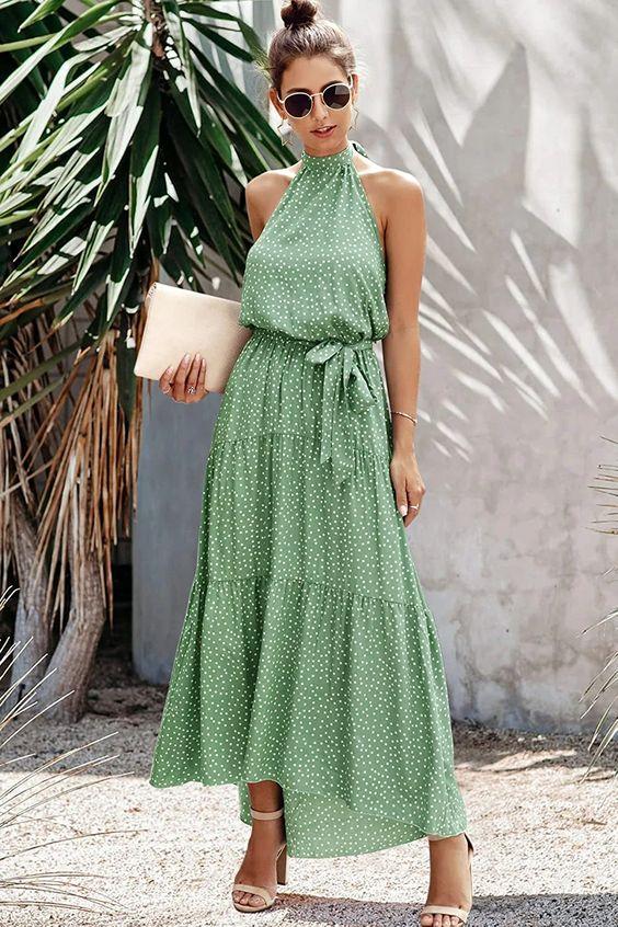 polka dot dress in cute summer outfit ideas