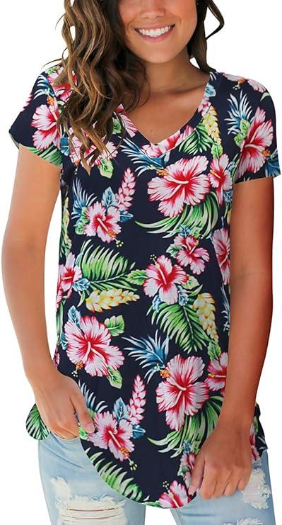 floral print tshirt in best t-shirts on Amazon