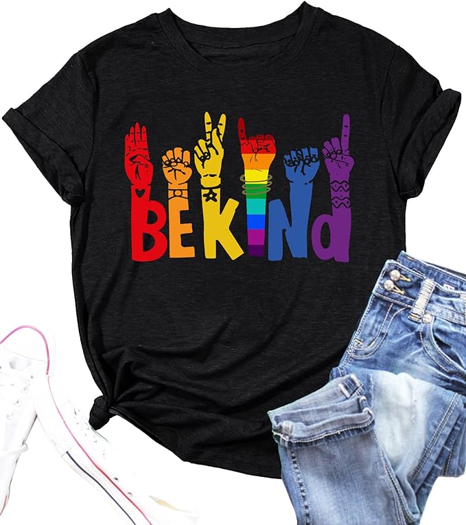multicolored text in best tshirts on amazon