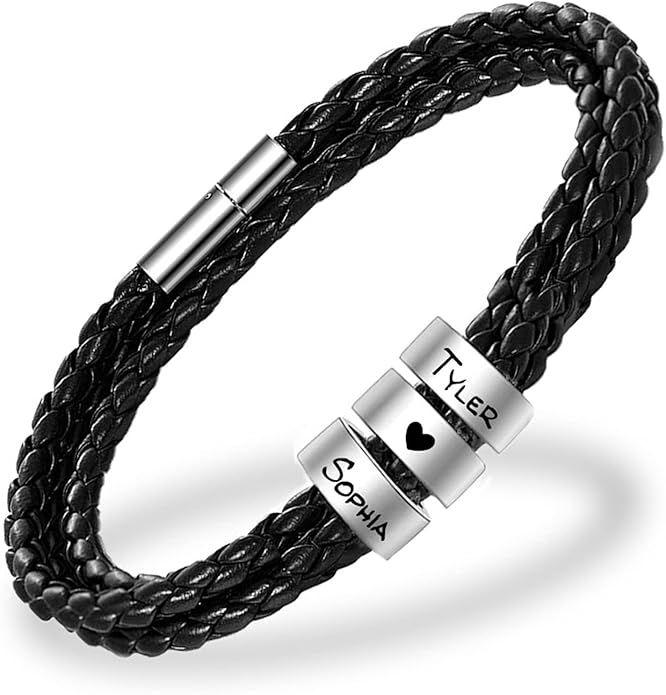 leather bracelet with custom engraving - Top Affordable Gifts for Fashion Lovers Under $50