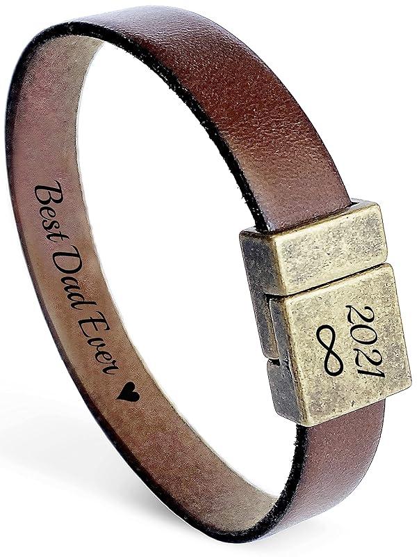 leather bracelet with custom engraving - Top Affordable Gifts for Fashion Lovers Under $50