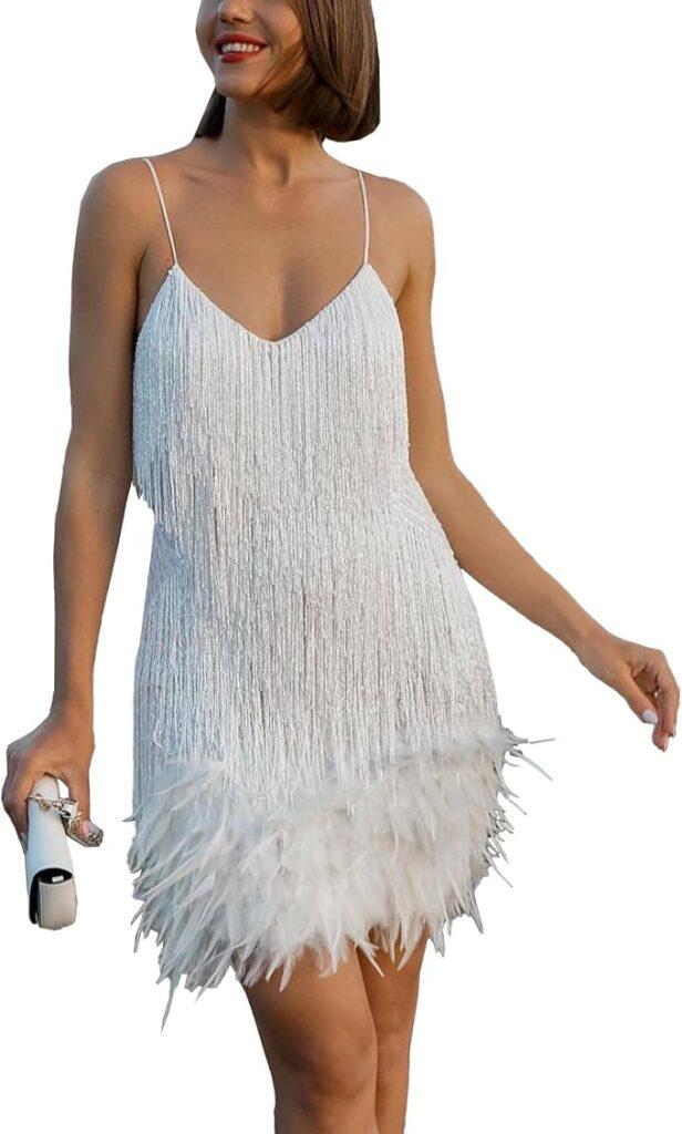 fringe feather dress - spring summer 2025 fashion trends