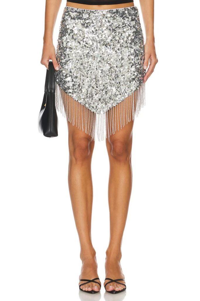 fringe sequin skirt - spring summer 2025 fashion trends