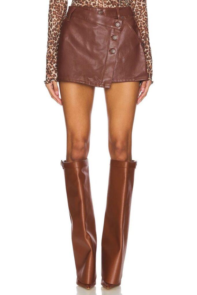 wrap skirt in chocolate - spring summer 2025 fashion trends